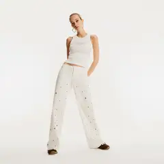 BROWNIE - Pantalon Eyelets 100% Algodón Mujer