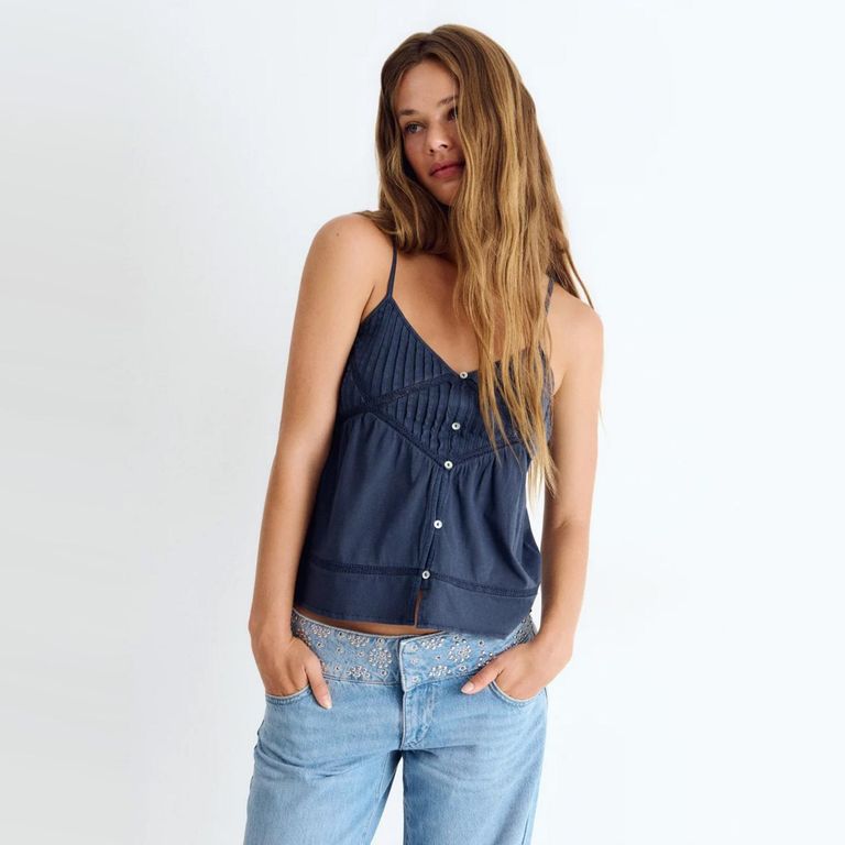 Top Encaje 100% Algodón Mujer