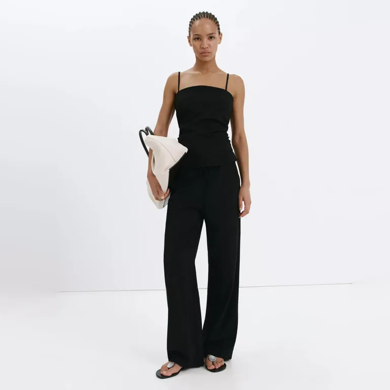 Pantalón Recto Tiro Medio Mujer