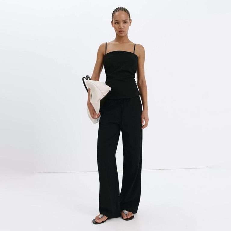 Pantalón Recto Tiro Medio Mujer