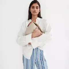 MANGO - Vaqueros Rectos A Rayas Mujer