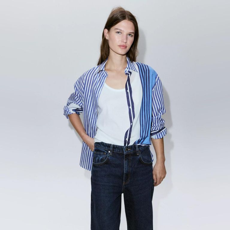 Camisa 100% Algodón Rayas Mujer