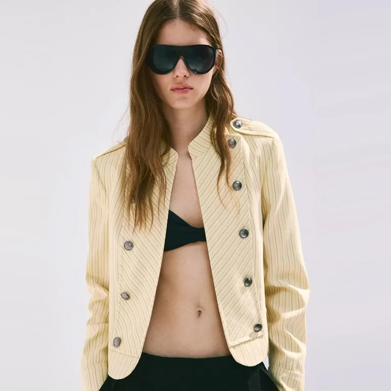Chaqueta Raya Diplomática Botones Mujer