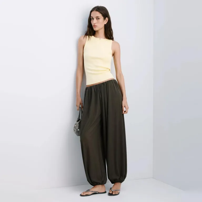 Top Punto Fino Cuello Barco Mujer