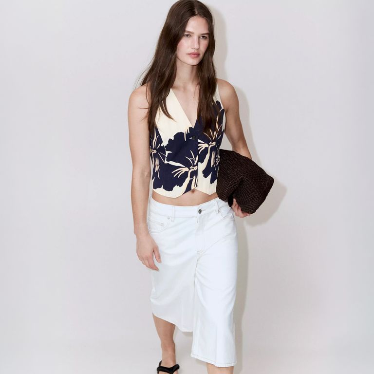 Vest Lyocell Estampado Floral Mujer