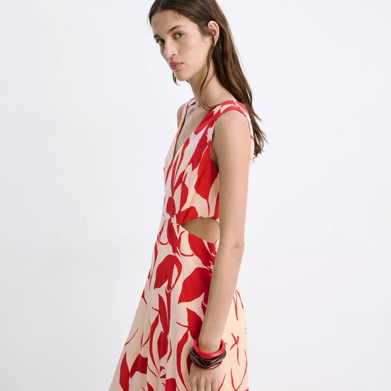 Vestido Cut Out Estampado Floral Mujer