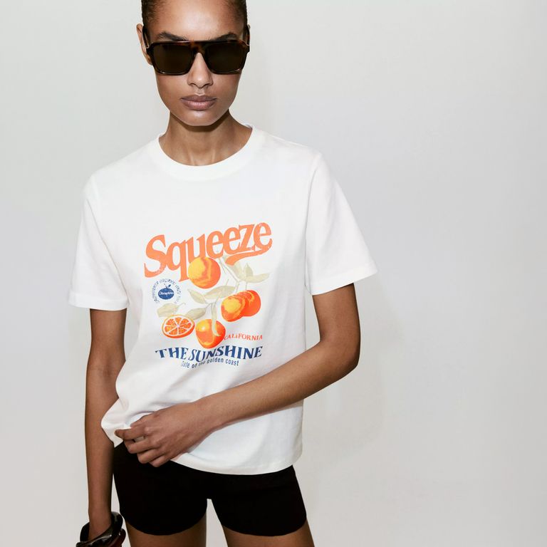 Polera Algodón Estampada Mujer