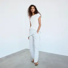 MANGO - Pantalón Recto Con Bufanda Extraíble Mujer