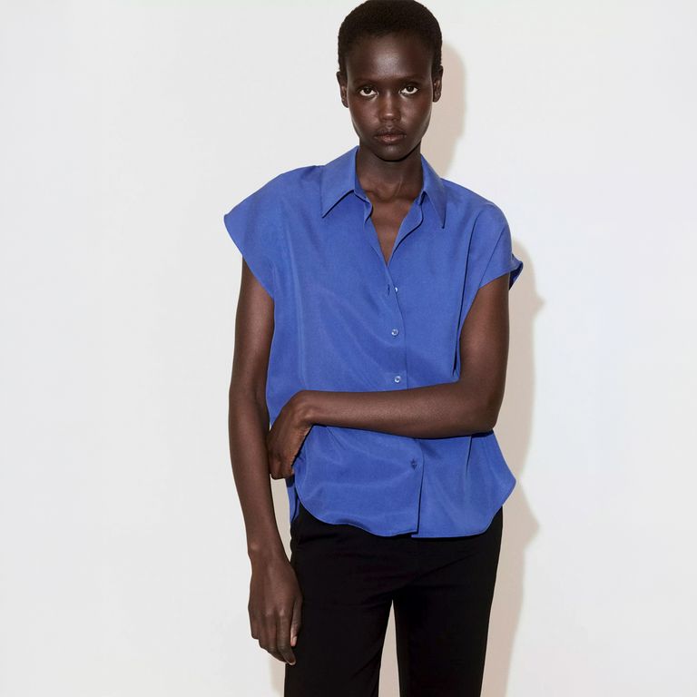 Blusa Lyocell Manga Corta Mujer