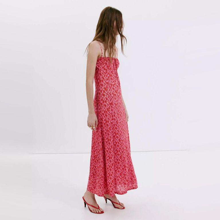 Vestido Plisado Estampado Floral Mujer