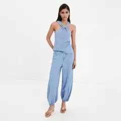 MANGO - Jeans Bombacho Tiro Alto Mujer