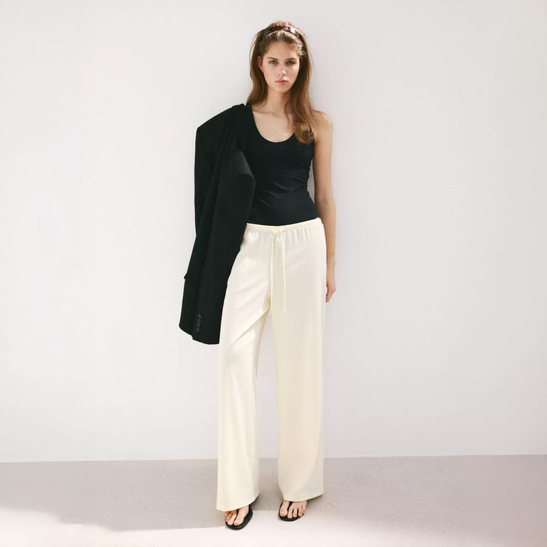 Pantalón Recto Tiro Medio Mujer