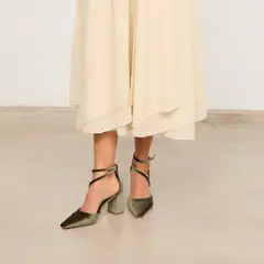 MIM - Zapato Formal Mujer Terciopelo Verde