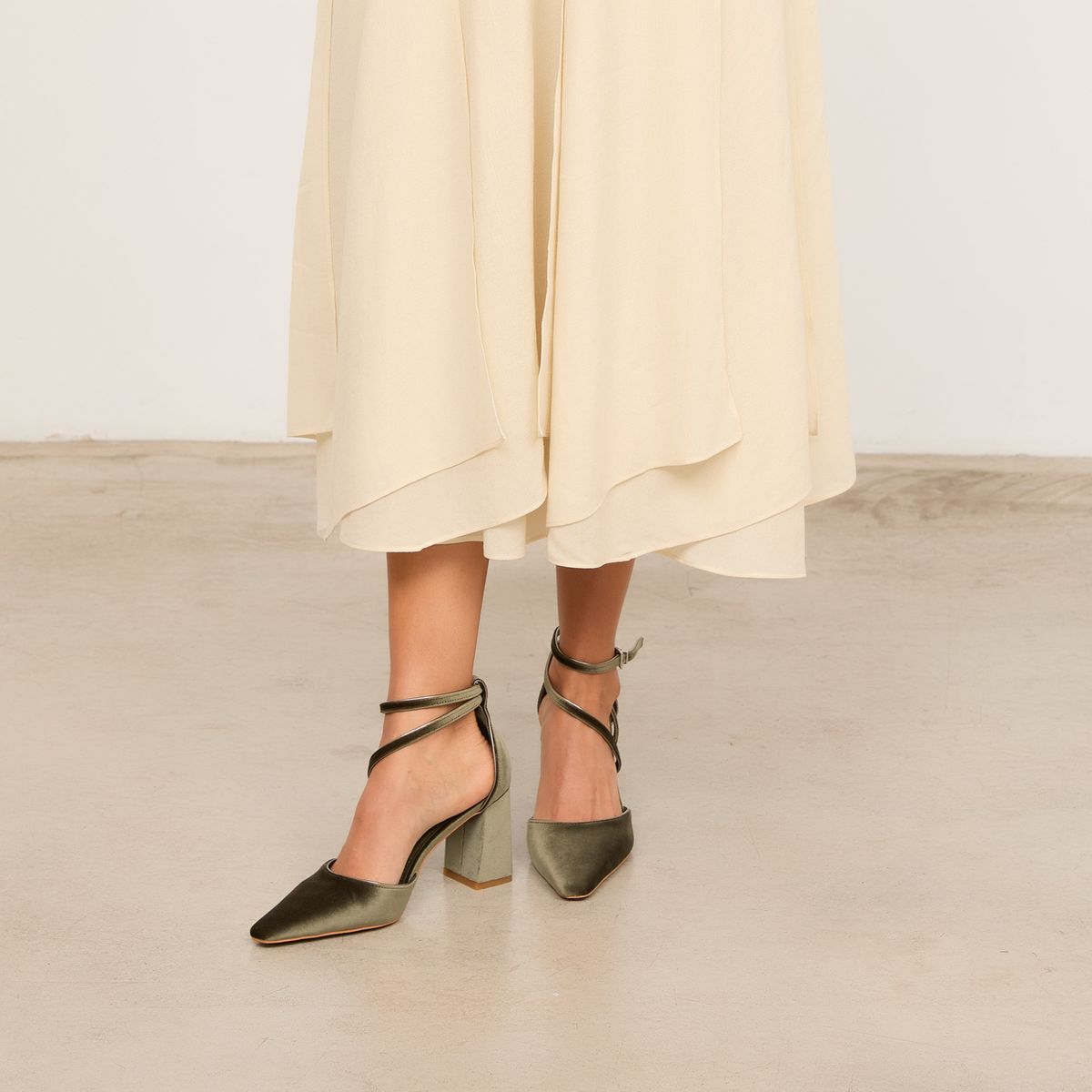 MIM - Zapato Formal Mujer Terciopelo Verde Mim