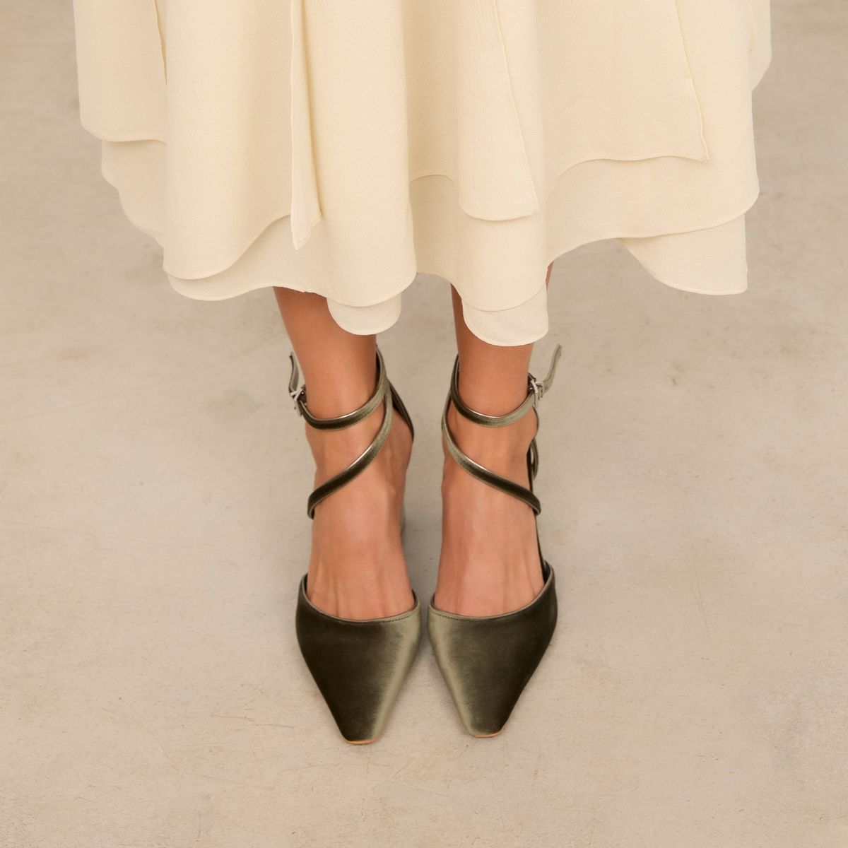 MIM - Zapato Formal Mujer Terciopelo Verde Mim