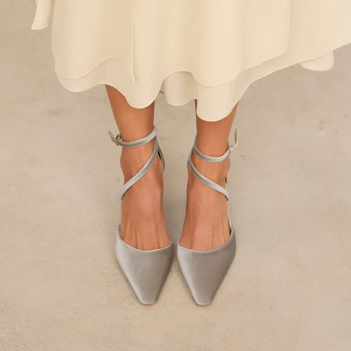 MIM - Zapato Formal Mujer Terciopelo Gris Mim
