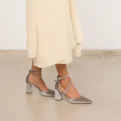 MIM - Zapato Formal Mujer Terciopelo Gris