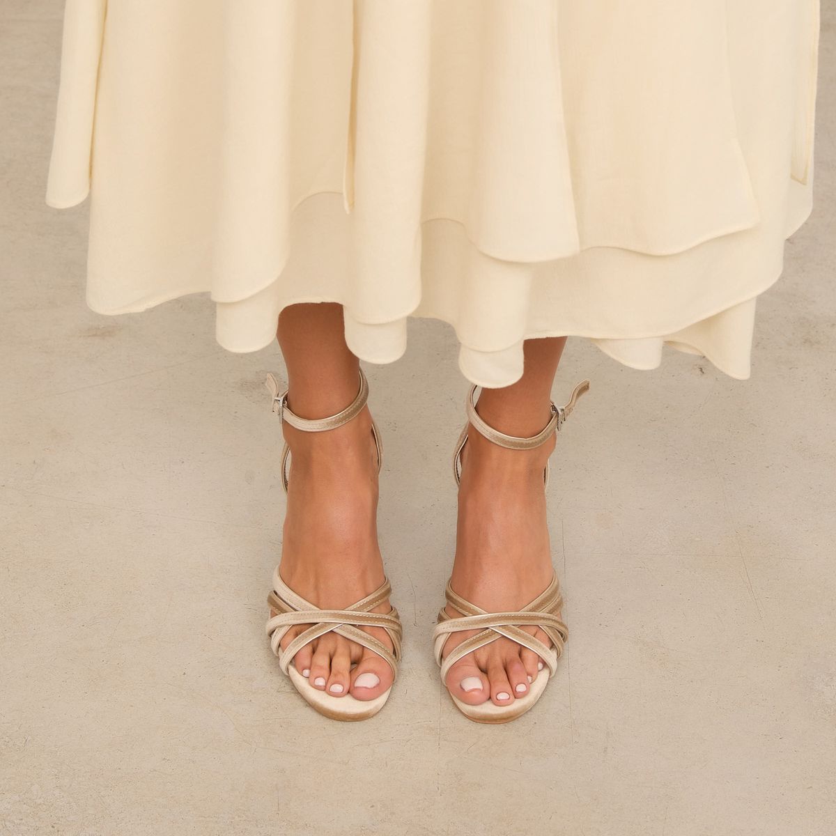 MIM - Sandalia Mujer Terciopelo Beige Mim