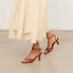 MIM - Sandalia Mujer Terciopelo Terracota