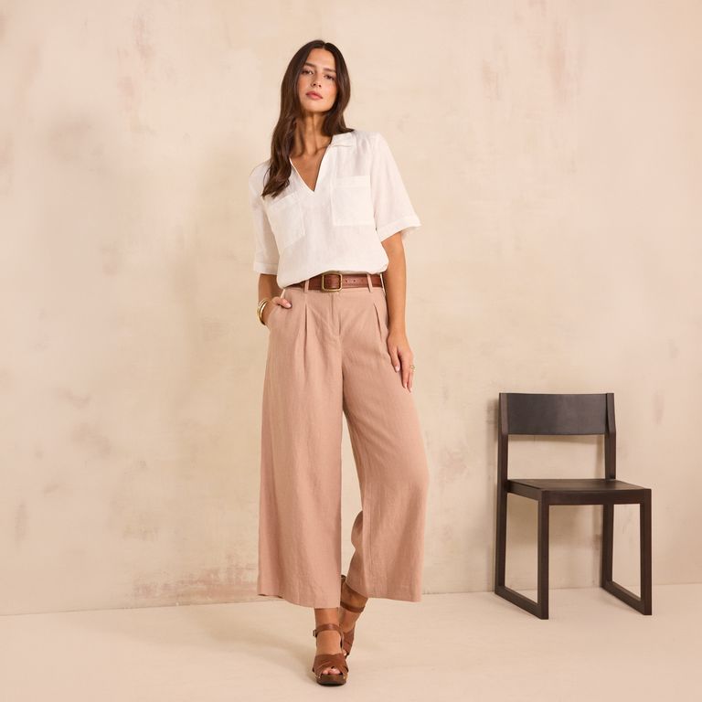 Pantalón 100% Lino Mujer