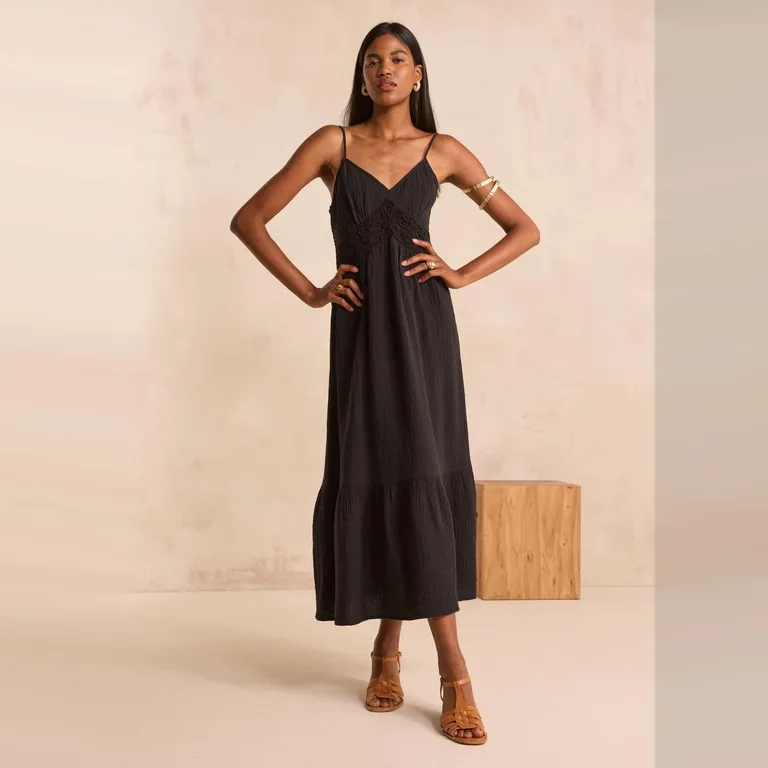 Vestido Largo 100% Algodón Mujer
