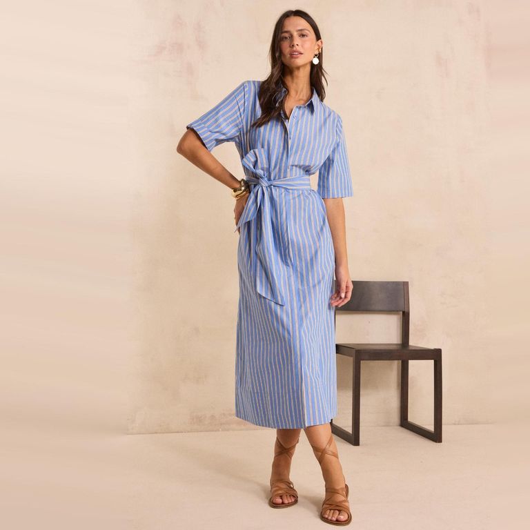 Vestido Rayas 100% Algodón Mujer