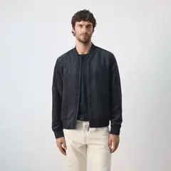 MANGO MAN - Chaqueta Bomber Efecto Ante Hombre