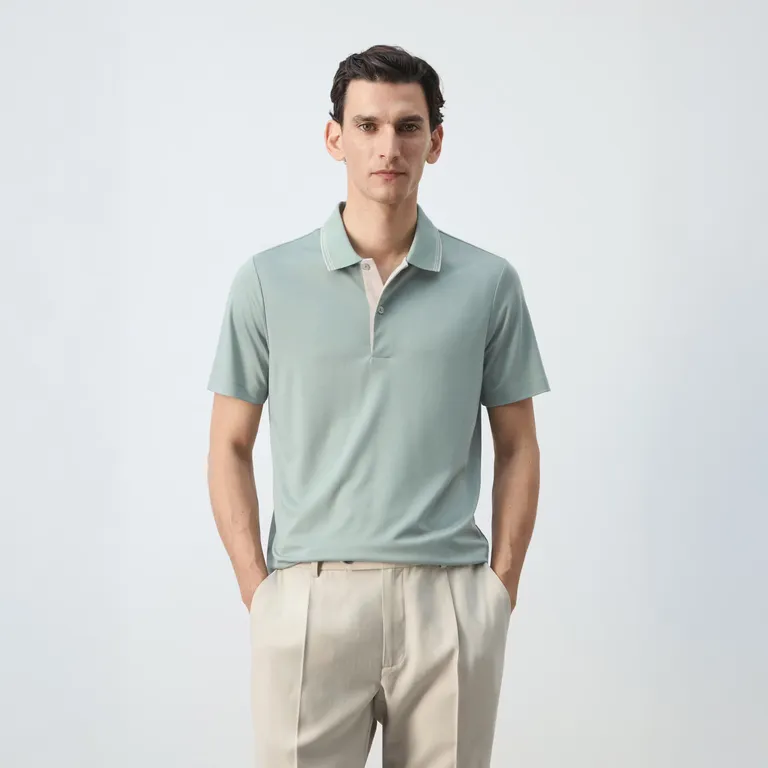 Polera Slim Fit Detalle Cuello Hombre