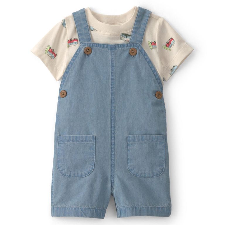 Conjunto 2 Piezas Polera Y Jardinera Bebé Niño