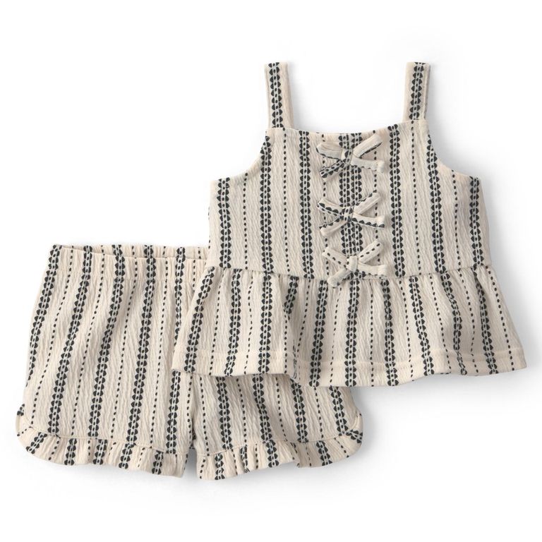 Conjunto 2 Piezas Polera Y Short Bebé Niña