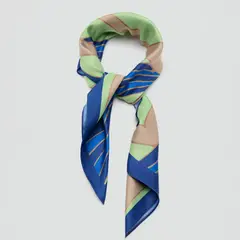 MANGO - Pañuelo Satinado Estampado Flores Mujer