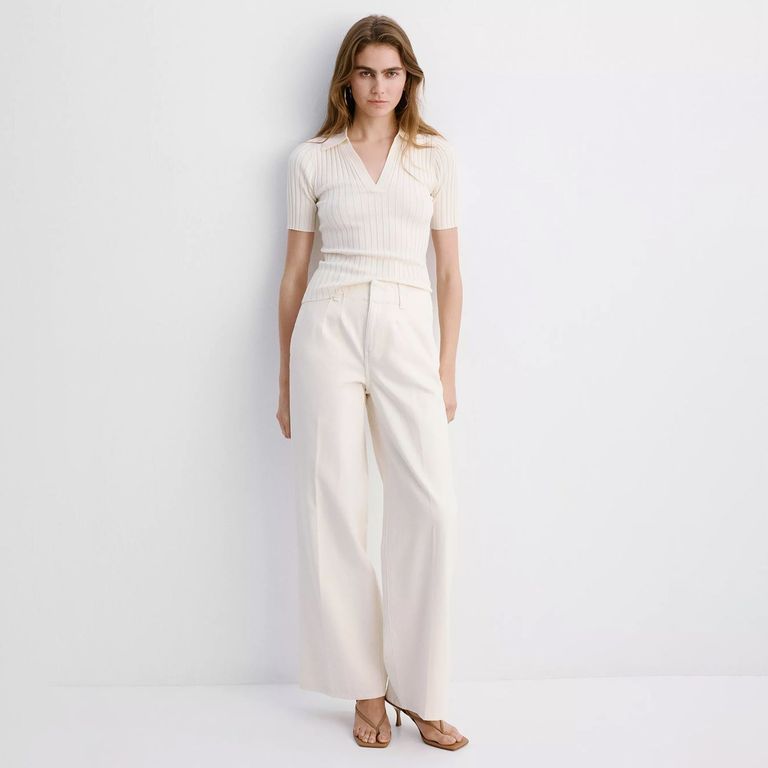 Jeans Wide Leg Tiro Medio Mujer