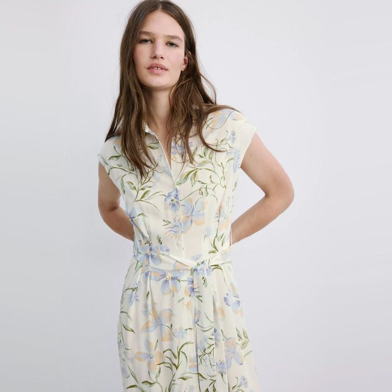 Vestido Camisero Con Estampado Floral Mujer