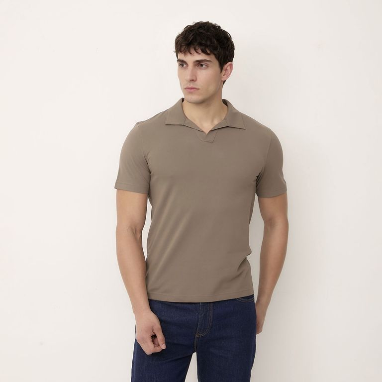 Polera Slim Fit En Mezcla De Piqué De Algodón Hombre