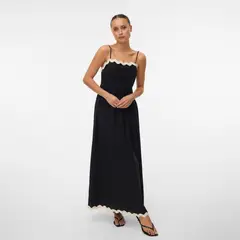 VERO MODA - Vestido Largo Contraste 100% Algodón Mujer
