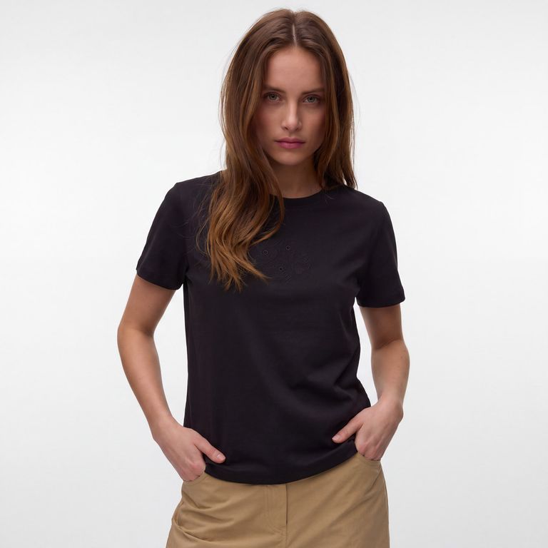 Polera Detalle Bordado 100% Algodón Mujer