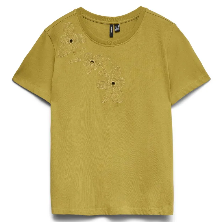 Polera Detalle Bordado 100% Algodón Mujer