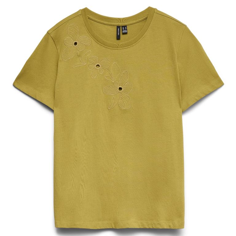 Polera Detalle Bordado 100% Algodón Mujer