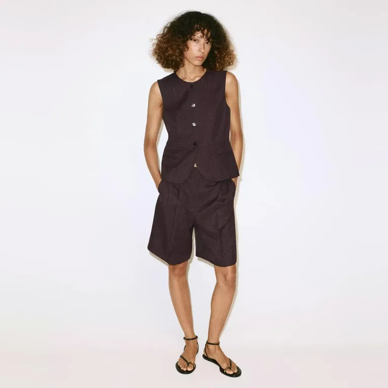 Bermudas Rectas Tiro Medio Mujer
