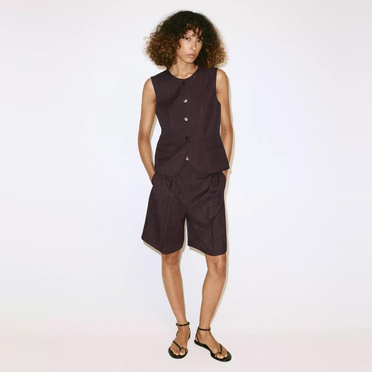 Bermudas Rectas Tiro Medio Mujer