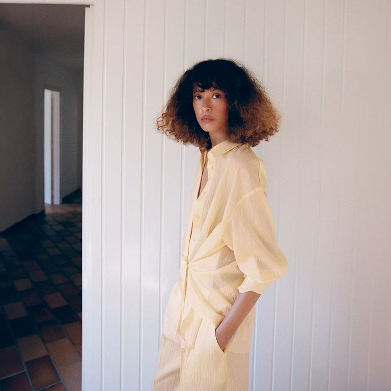 Blusa De Lyocell A Rayas Con Detalle De Corbata Mujer