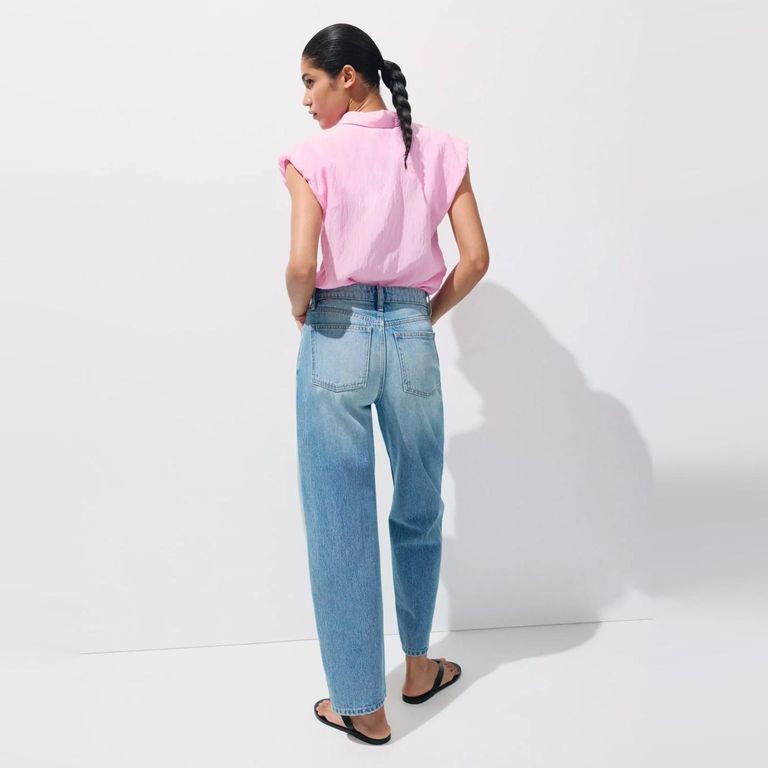 Camisa Rayas Bordada Mujer