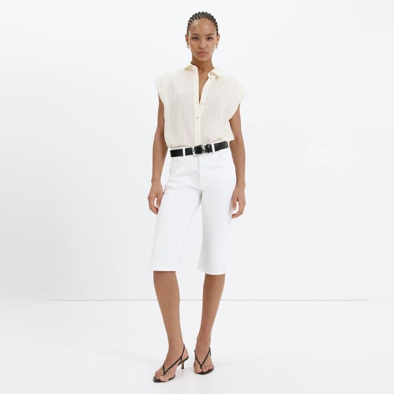 Camisa Rayas Bordada Mujer