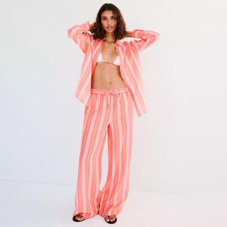 Pantalón Recto Rayas Mujer