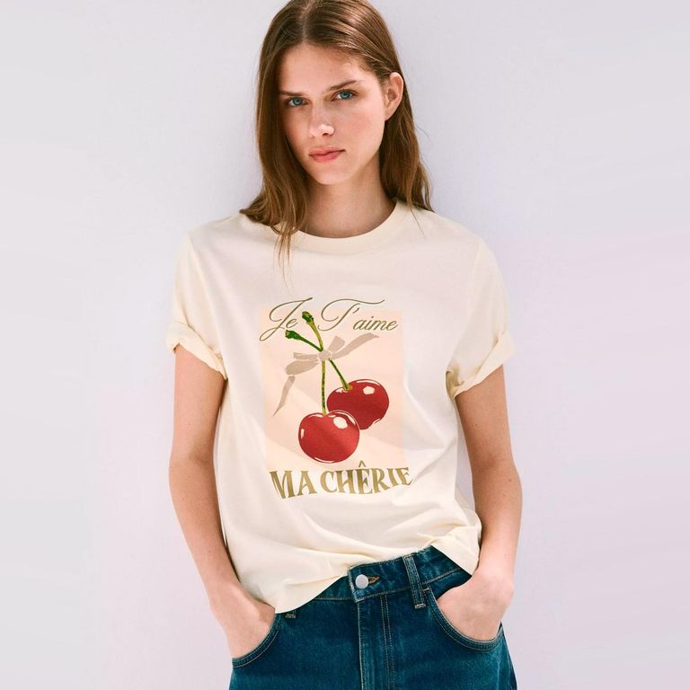 Polera Algodón Estampada Mujer