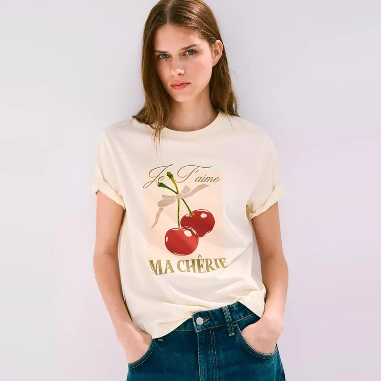 Polera Algodón Estampada Mujer