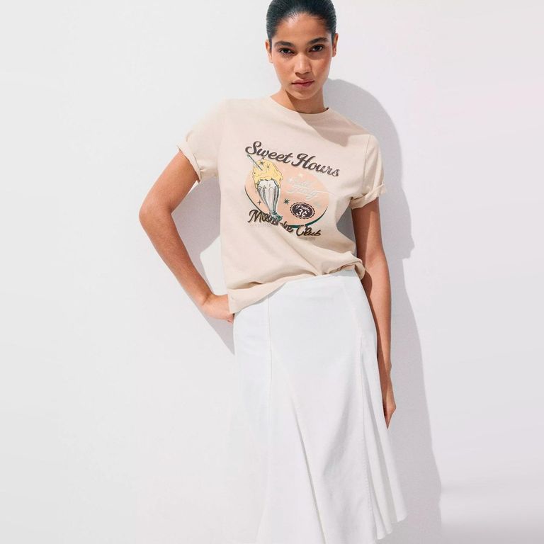 Polera Algodón Estampada Mujer