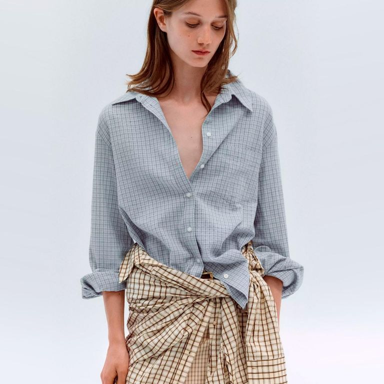 Camisa Algodón Cuadros Mujer