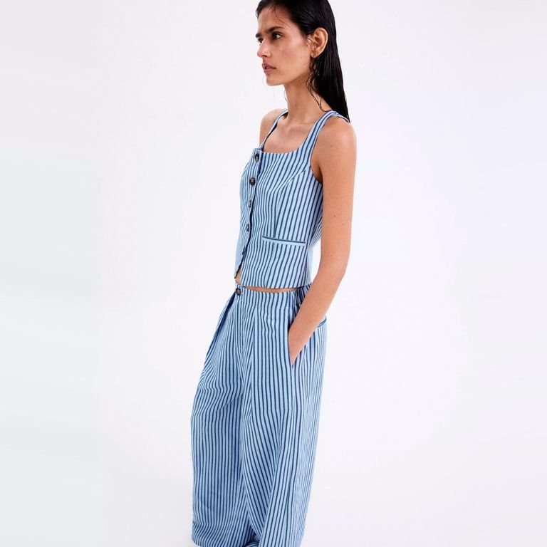 Pantalón Fluido Rayas Mujer