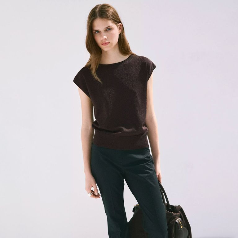Top Punto Cuello Barco Mujer